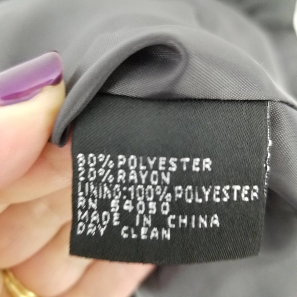 Kasper Charcoal Gray Blazer Jacket  Fitted Size 8 Shorter Length - Picture 10 of 10